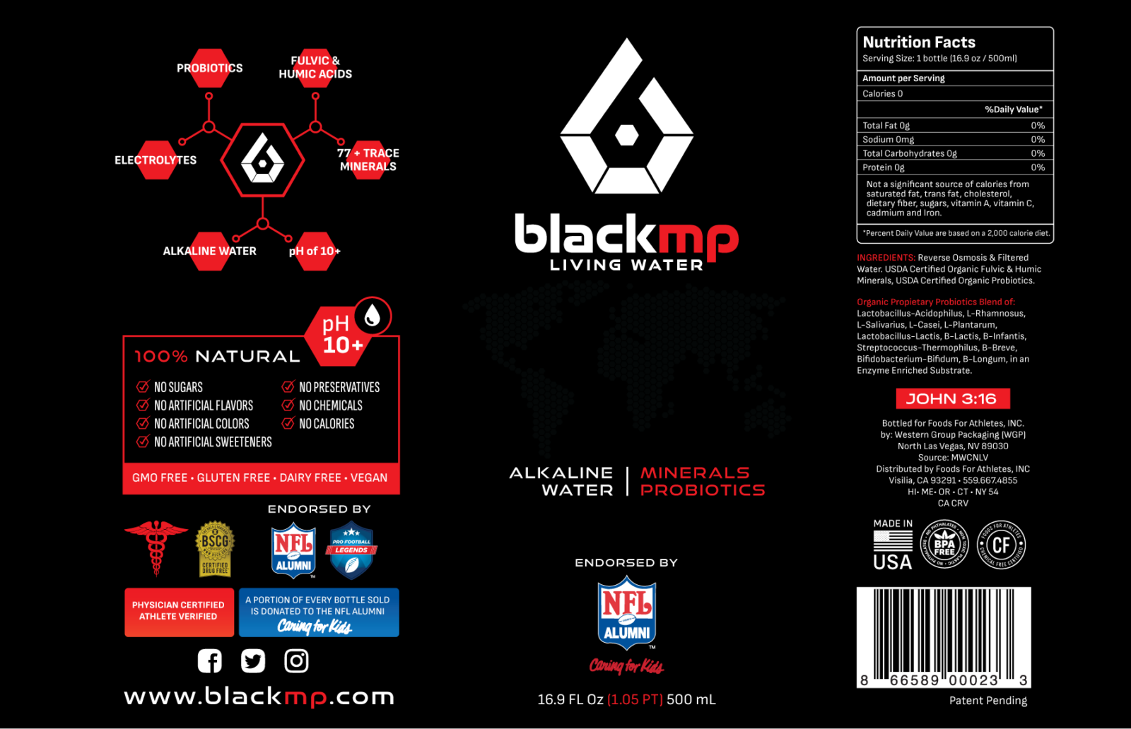 BlackMP Living Water – 16.9oz (3 pack) – BlackMP.com